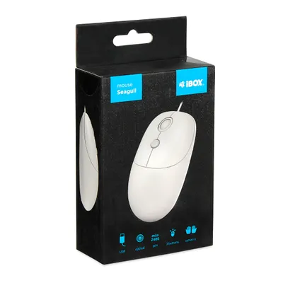 Maus iBOX i011 Seagull, USB, i bardhë - 2