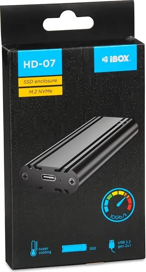 Kasë për SSD IBOX HD-07, M.2, e Zezë - 7