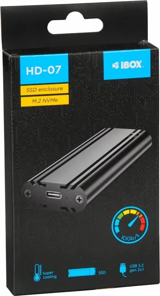 Kasë për SSD IBOX HD-07, M.2, e Zezë - 10