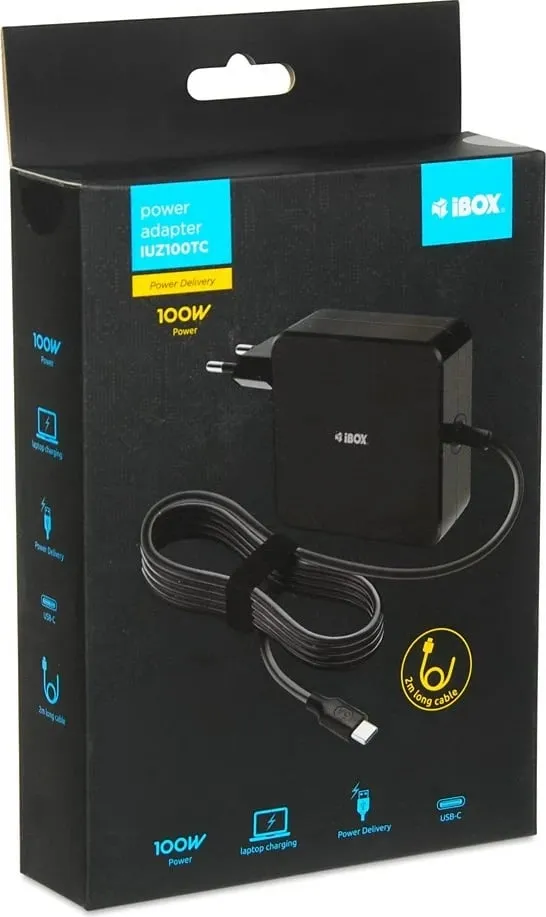 Karikues laptopi iBOX IUZ100TC, PD 100W, Chip E-mark, i zi - 5