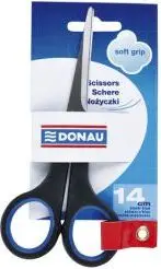 Gërshërë zyre Donau Soft, 14 cm, çelik inox, dorezë soft-grip
