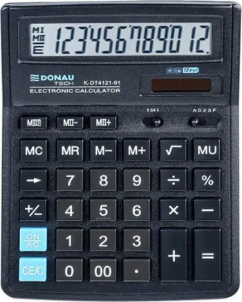 Kalkulator 12 shifror Donau Tech, 199 x 153 x 31 mm, i zi