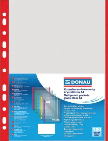 Fasikëll për dokumente Donau PP, A4, 40 mikron, 100 copë