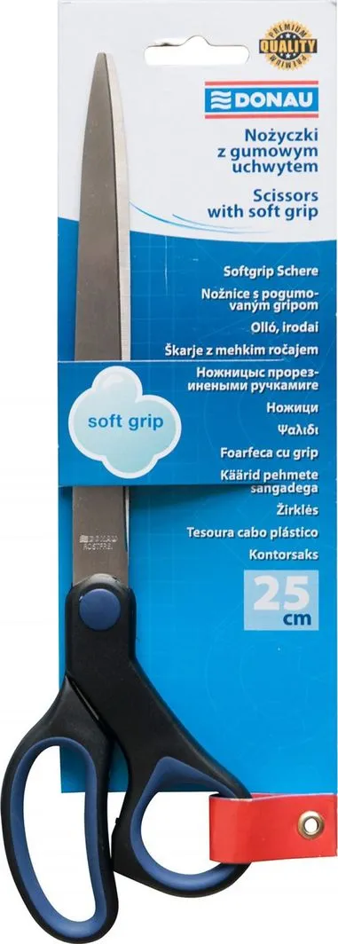 Gërshërë zyre Donau Soft Grip, 25 cm, të kaltra - 1