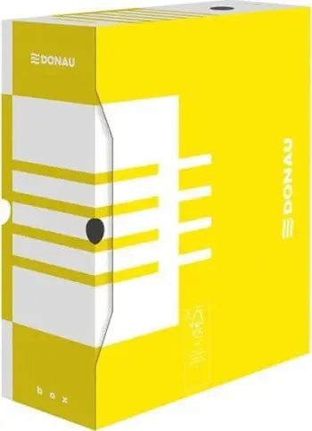 Kuti arkivore Donau Archive Box, 120mm, A4, e verdhë
