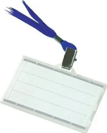 Mbajtëse ID Donau me shirit, 85x50mm, plastike e tejdukshme, blu