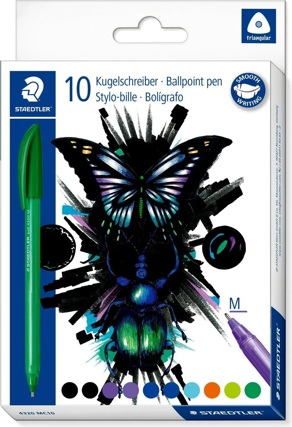 Set stilolapsash STAEDTLER Ball 4320 M, 10 copë, shumëngjyrëshe - 2