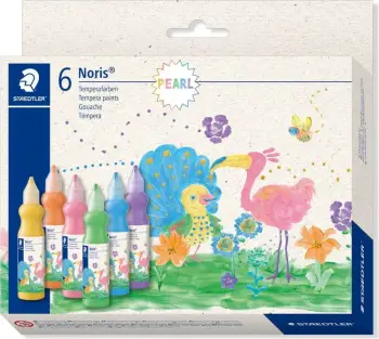 Set ngjyra tempera STAEDTLER 8853M C6, 6 copa, ngjyra metalike të përziera