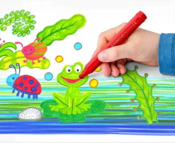 Markera me majë fibre STAEDTLER Noris Junior, set 6 copë, paketim kartoni, shumëngjyrëshe