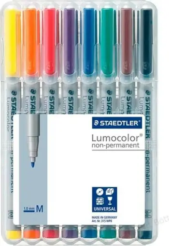 Set marka jo të përhershëm Staedtler Lumocolour 315 WP8, medium, set 8 copë, shumëngjyrëshe