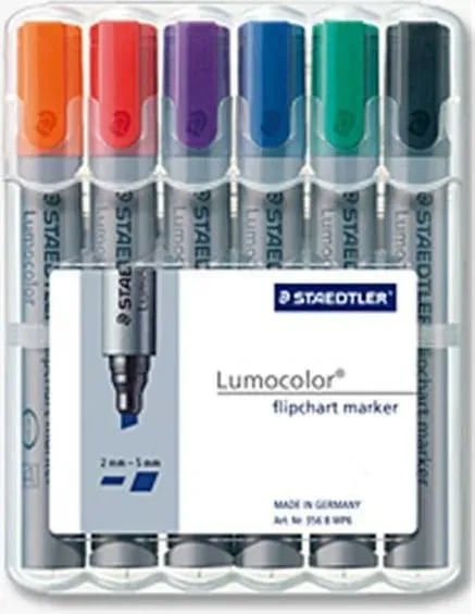 Set markerash STAEDTLER 356 B WP6, 6 copë, 2-5 mm, ngjyra të ndryshme - 1