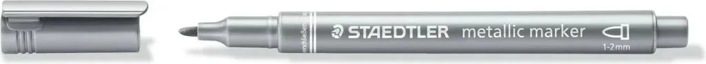 Marker metalik STAEDTLER 8323, majë e rrumbullakët, 1-2mm, argjend - 1