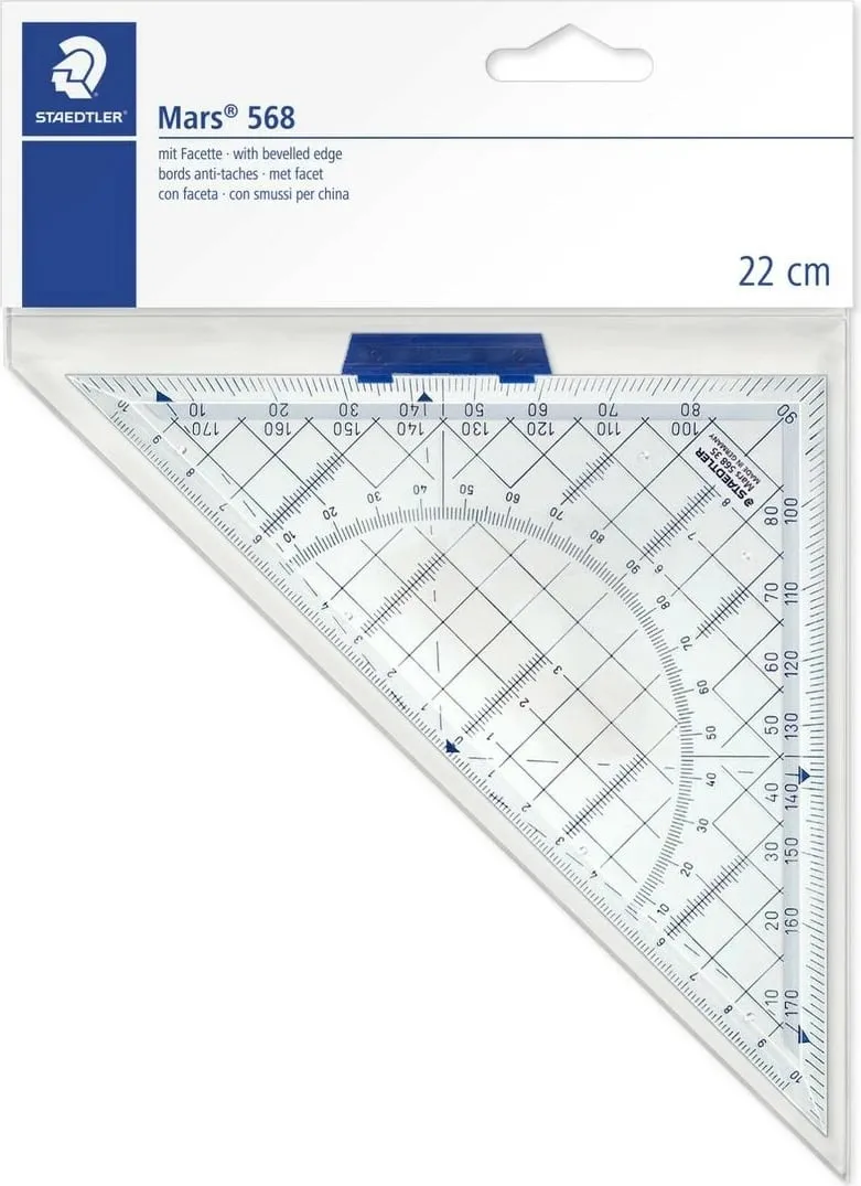 Vizore trekëndore Staedtler Mars 568, 22 cm, transparent - 1