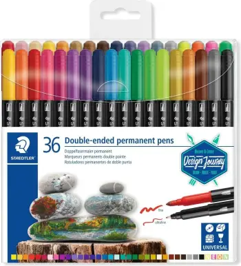 Markera me dy maja STAEDTLER 3187 TB36, permanente, set 36 copë, shumëngjyrëshe