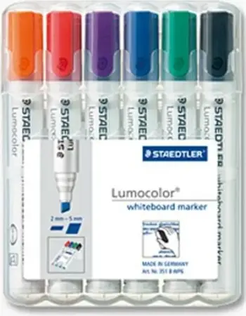 Set markerash whiteboard STAEDTLER 351 B WP6, 6 copë, ngjyra të ndryshme