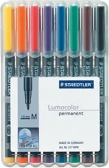 Set markera të përhershëm Staedtler Lumocolor M, 8 copë, shumëngjyrëshe