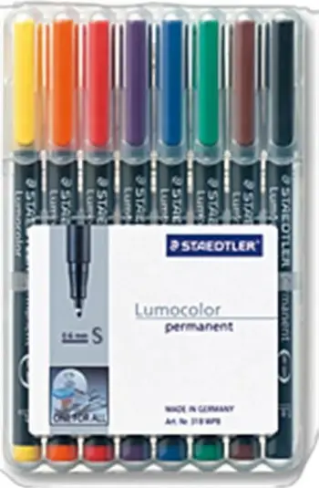 Set stilolapsash Staedtler Lumocolor Permanent Superfine 313 WP8, 8 ngjyra, majë 0.4 mm, shumëngjyrëshe