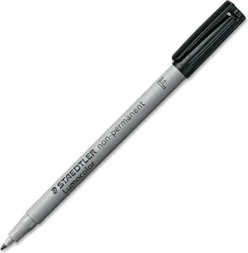 Set markerësh Staedtler Lumocolor Overhead, majë F, jo permanent, të zinj, 10 copë