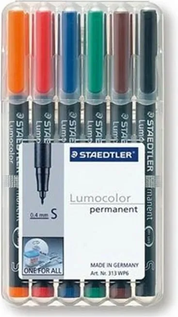 Set markera Staedtler Lumocolor S, permanent, 6 copë, shumëngjyrësh - 1