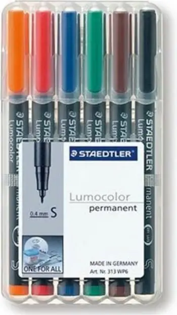 Set markera Staedtler Lumocolor S, permanent, 6 copë, shumëngjyrësh
