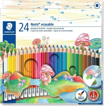 Set lapsa ngjyrues STAEDTLER Noris erasable 24 copë, multikolor