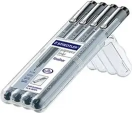 Set stilolapsa fineliner Staedtler Pigment Liner, 4 copë, bojë e zezë