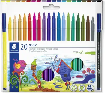 Marker permanent Staedtler 326 C20, majë e rrumbullakët, set 20 copë, ngjyra të përziera