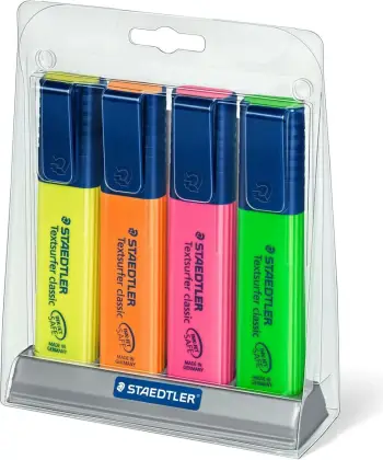 Set markerësh teksti Staedtler Textsurfer Classic Butler, 4 copë, shumëngjyrësh