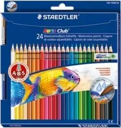 Set lapsa ngjyruese STAEDTLER Noris Club aquarell 144 10, 24 copë, multingjyrëshe, dru