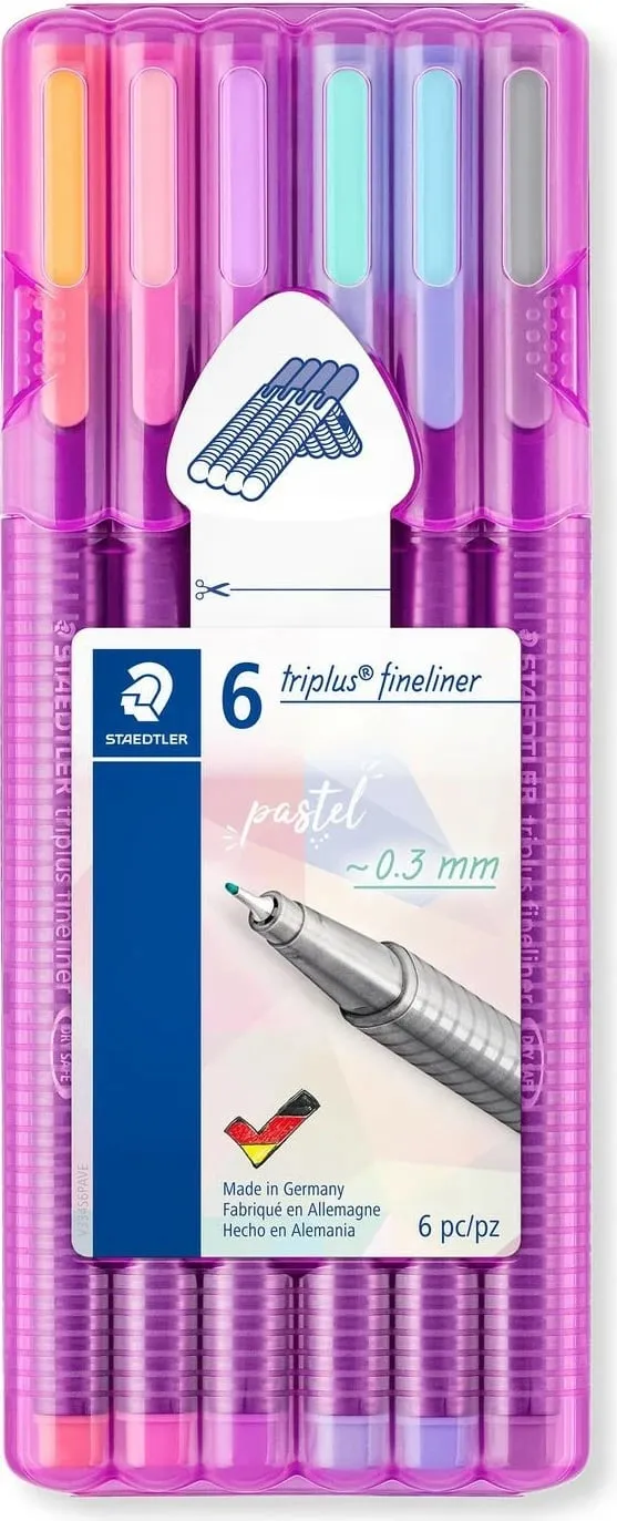 Set fineliner Staedtler Triplus Pastel, 6 ngjyra, në kuti - 2