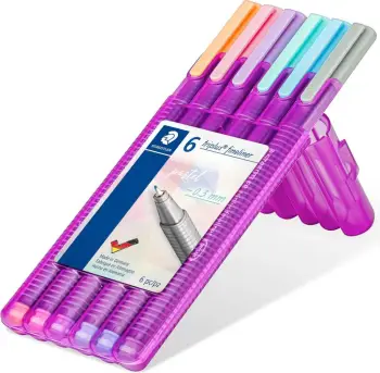 Set fineliner Staedtler Triplus Pastel, 6 ngjyra, në kuti