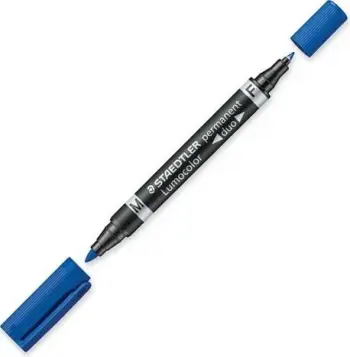 Markera me dy maja Staedtler Lumocolor Duo, set 10 copë, blu