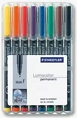 Set markerash permanent Staedtler Lumocolor 318WP8, 8 ngjyra, në kuti plastike