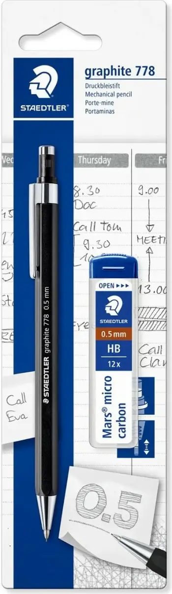 Laps mekanik Staedtler 7785ABK25D, 0.5mm, fortësi B, i zi