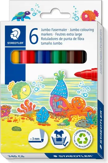 Set lapsa me ngjyra STAEDTLER 340 C6, 6 ngjyra, majë 3mm, multikolor