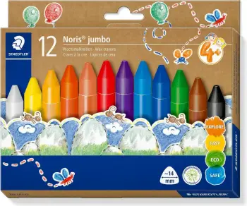 Ngjyra dylli Staedtler Noris Triangular, trekëndore 14mm, set 12 copë, shumëngjyrëshe