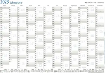 Planifikues vjetor STAEDTLER Lumocolor A3, 2023, zi/bardhë