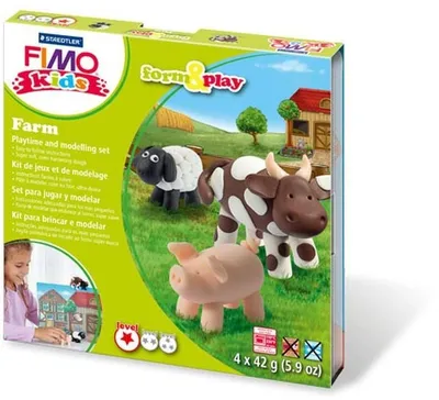 Set modelimi Staedtler FIMO Kids Form and Play Farm, 4 blloqe, për fëmijë 8+ vjeç, shumëngjyrësh - 1
