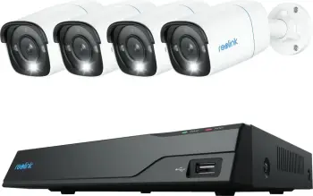 Sistem sigurie Reolink NVS8-8MB4, 4K UHD, 8 kanale, 100 ft natë e qartë, detektim i zgjuar, me kabllo, brenda/jashtë
