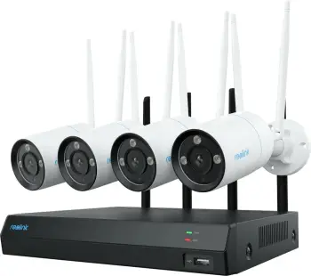 Sistem kamerash sigurie Reolink NVS12-8MB4W, 4K, Wi-Fi 6, 12 kanale, 2TB HDD, i bardhë