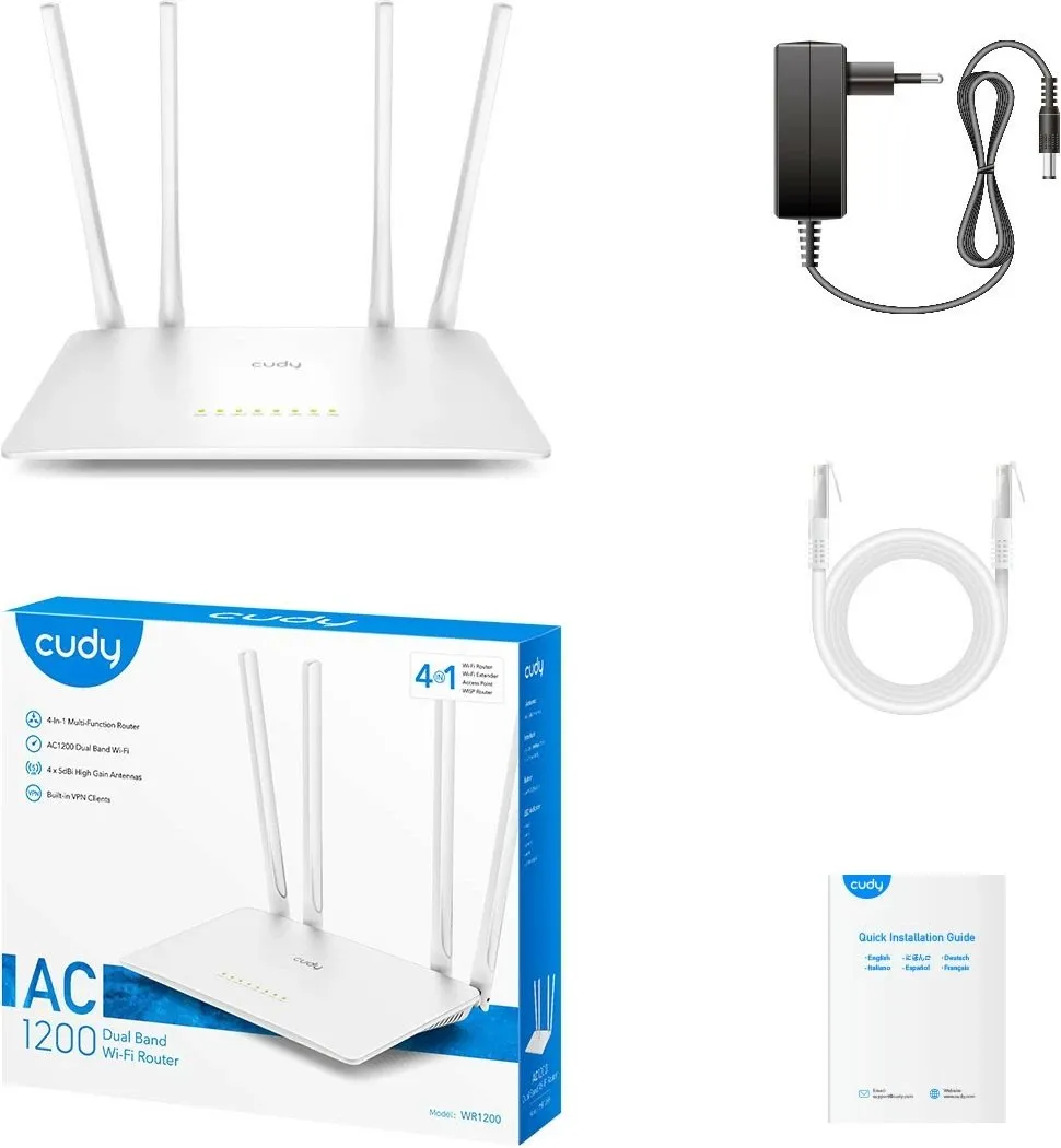 Ruter Wi-Fi WR1200, 4 antena, AC1200, i bardhë - 4