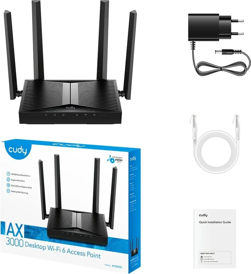 Access point CUDY AP3000D 1.0, 2402 Mbit/s, i zi - 2