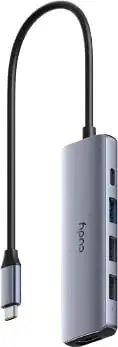 Kasë USB-C CUDY UH405, 5-në-1, HDMI 4K, 2x USB 3.2, Argjendtë