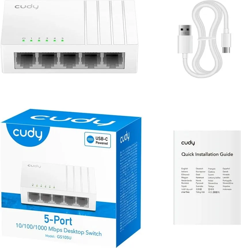 Switch rrjeti Cudy GS105U, 5 porta Gigabit Ethernet, i bardhë - 4