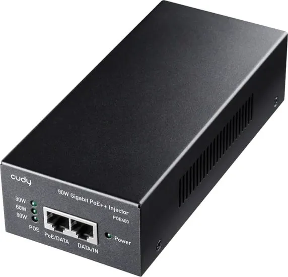 PoE adapter Cudy POE400, 90W, montim në mur, i zi - 1