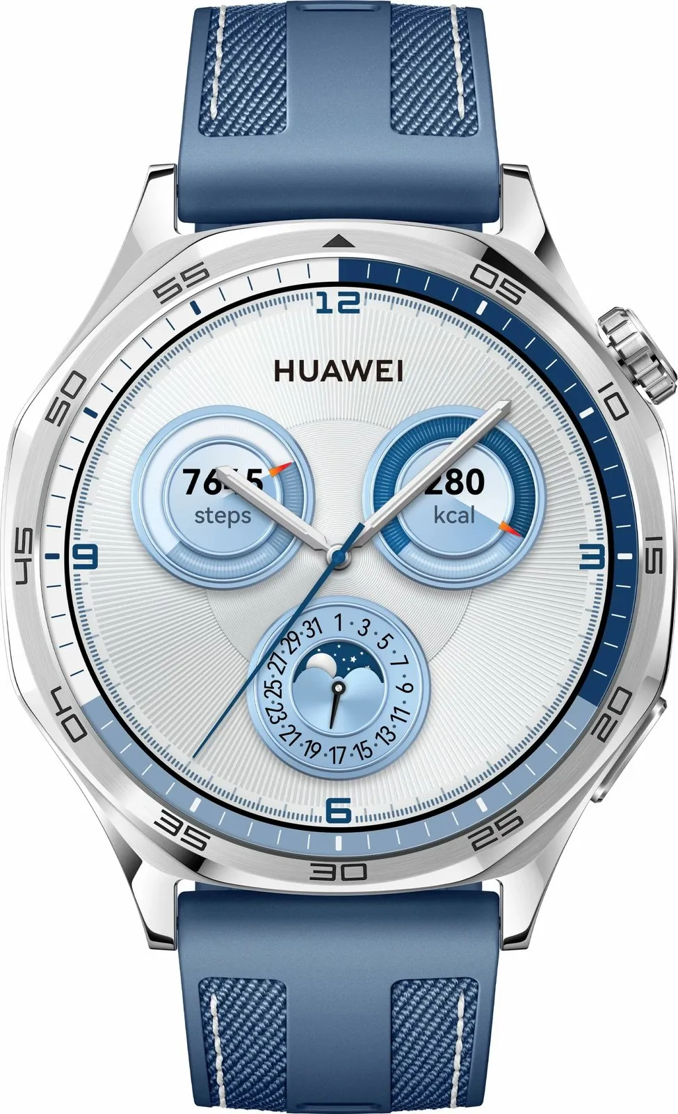 Ora e mençur Huawei Watch GT 5, 46mm, rrip tekstili, argjendtë e kaltër - 1