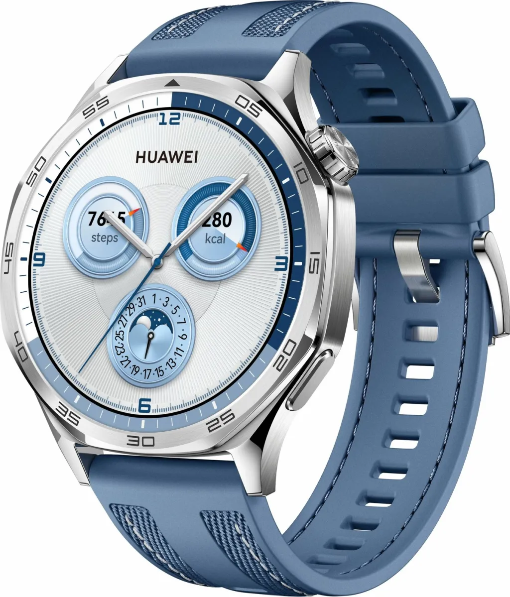 Ora e mençur Huawei Watch GT 5, 46mm, rrip tekstili, argjendtë e kaltër - 3