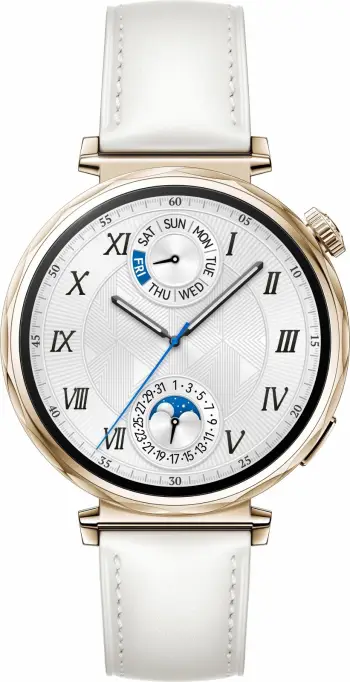 Ora inteligjente HUAWEI Watch GT 5, 41 mm, gold, me rrip lëkure të bardhë