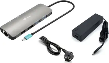 Stacion dokimi i-tec USB-C Metal Nano, 2x HDMI, 100W, i hirtë