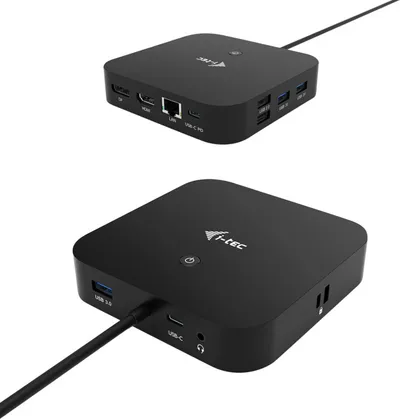 Stacion lidhës i-tec USB-C HDMI DP, 100W, i zi - 1